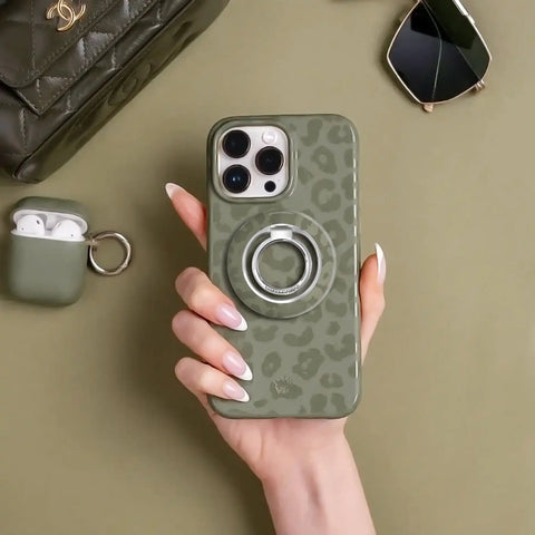 Olive Leopard MagSafe Grip Ring