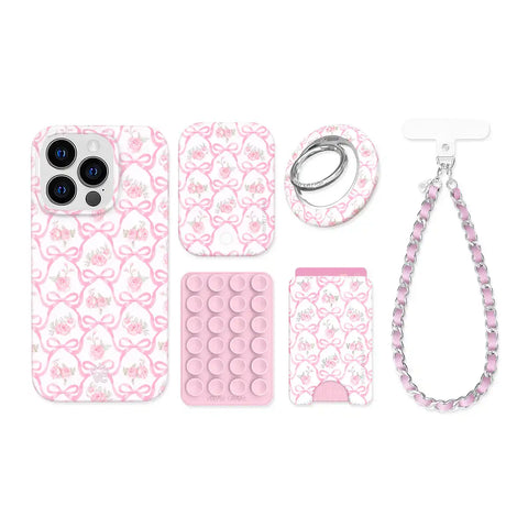 Lovely Pink Bows iPhone Bundle Set