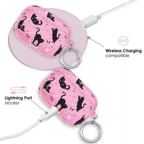 Lucky Kittens Glitter AirPod Case