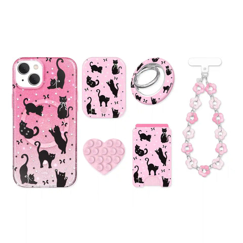 Lucky Kittens Glitter iPhone Bundle Set