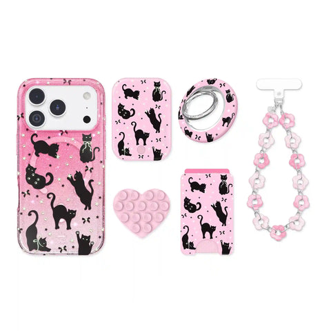 Lucky Kittens Glitter iPhone Bundle Set