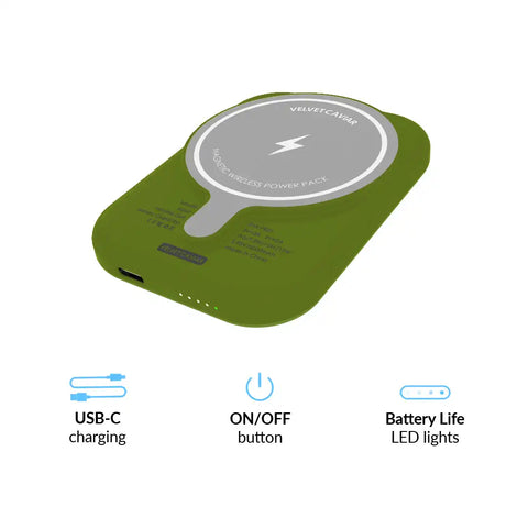 Matcha Green Portable MagSafe Charger Power Pack