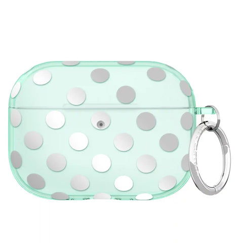 Mint Chrome Polka Dot AirPod Case