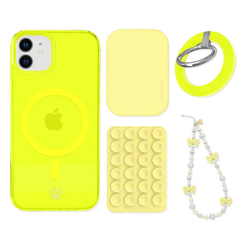 Neon Yellow iPhone Bundle Set - Grip