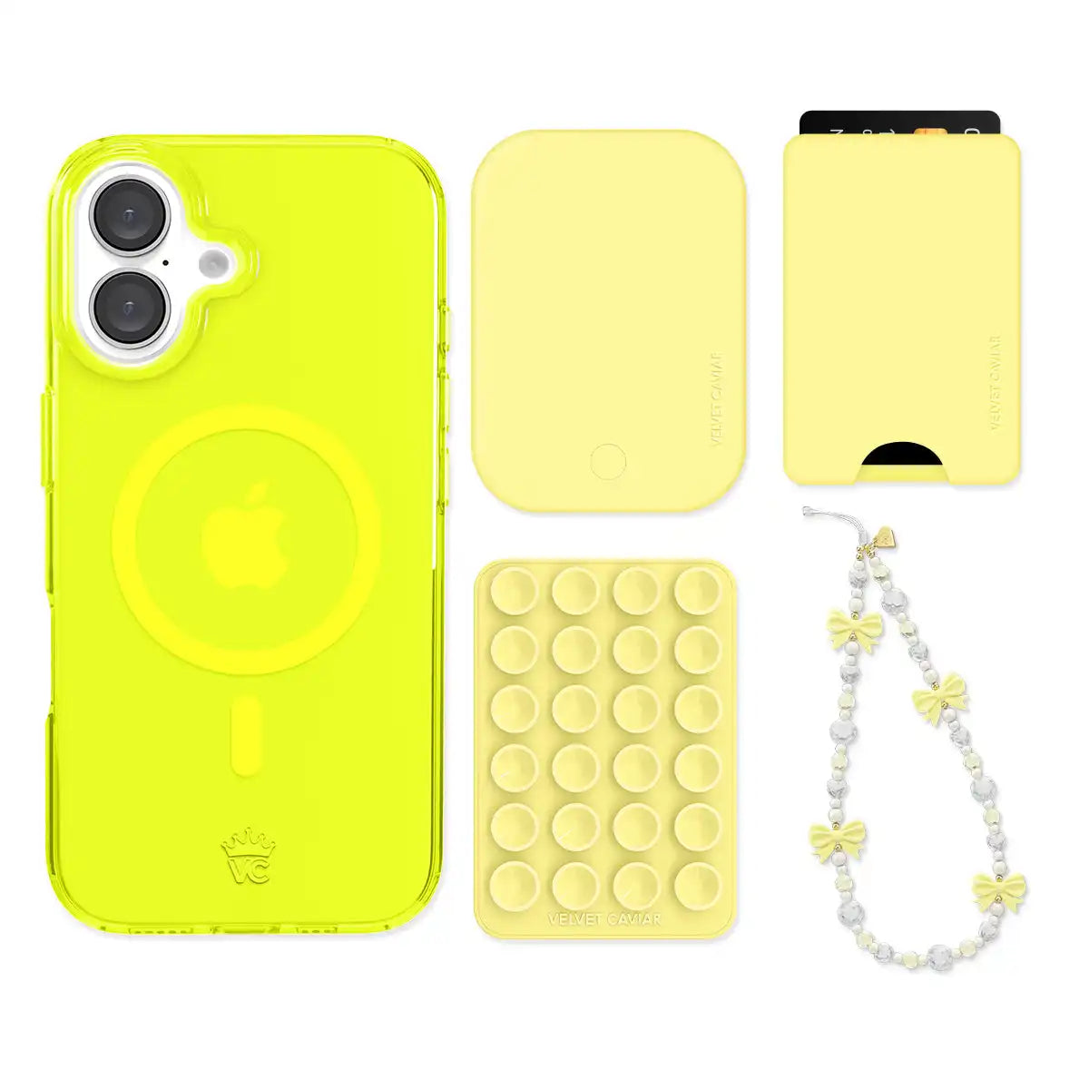 Neon Yellow iPhone Bundle Set - Wallet