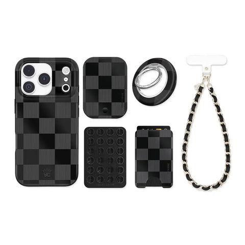 Noir Vibe Checkered iPhone Bundle Set