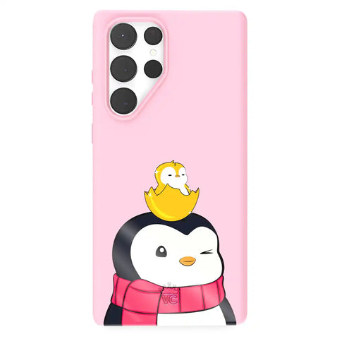 Pudgy Penguins Positive Pink Samsung Case
