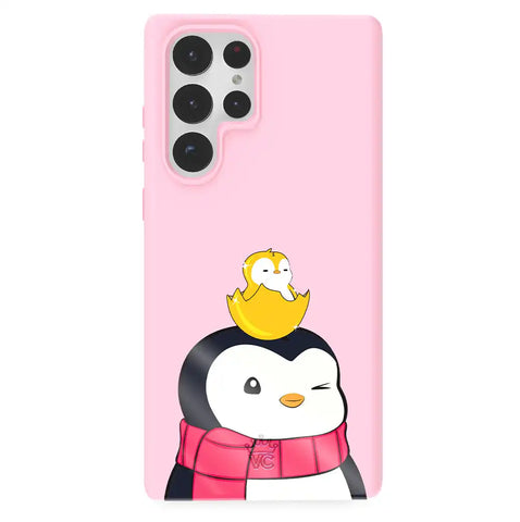 Pudgy Penguins Positive Pink Samsung Case