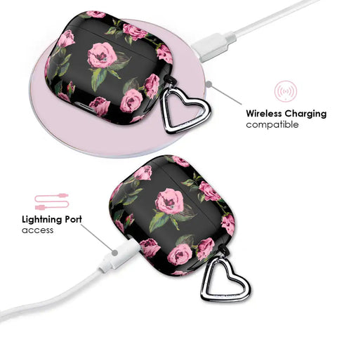 Pink Rose Floral AirPod Case