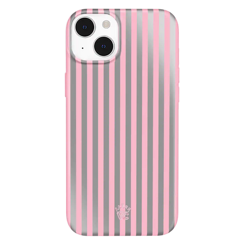 Pink Chrome Stripes iPhone Case
