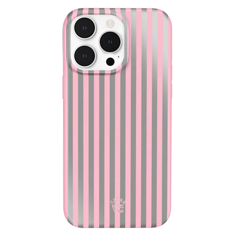 Pink Chrome Stripes iPhone Case