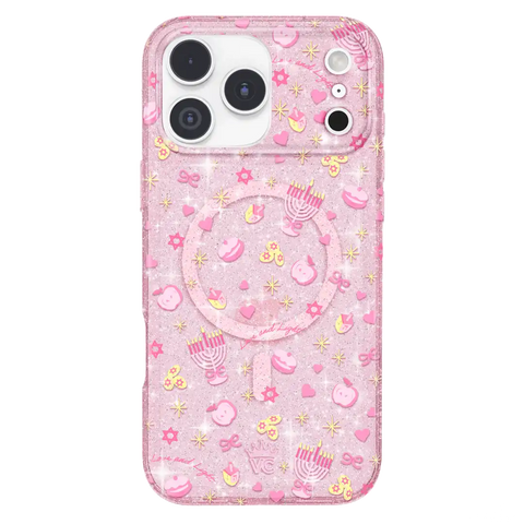 Pink Hanukkah Glitter iPhone Case