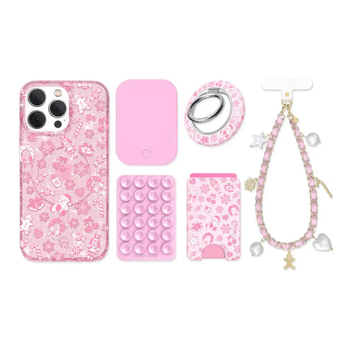 Pink Christmas Glitter iPhone Bundle