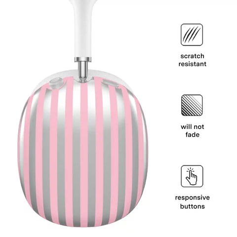 Pink Chrome Stripes AirPod Max Case