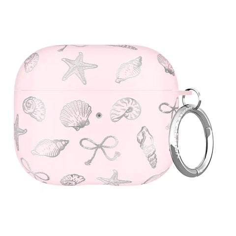 Pink Coastal Seashells AirPod Case