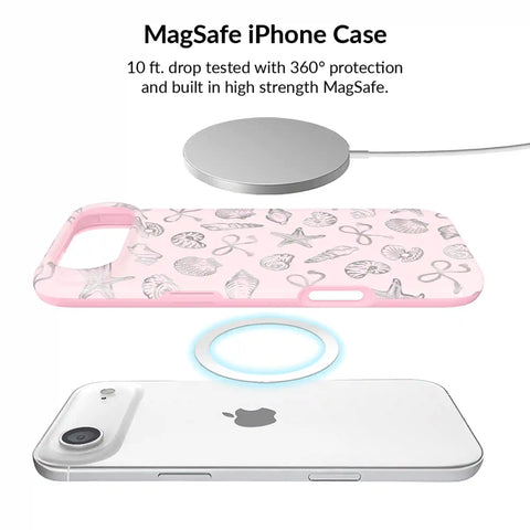 Pink Coastal Seashells iPhone Bundle Set