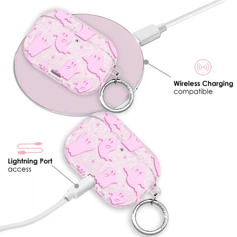 Ghosted Pink Glitter AirPod Case
