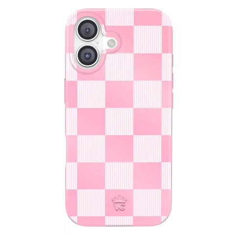 Pink Vibe Checkered iPhone Case