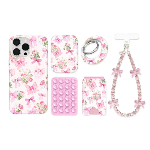 Posie Pink Bows iPhone Bundle Set