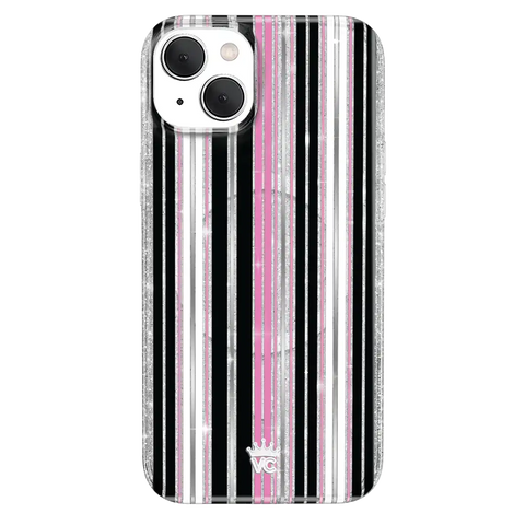 Pretty Punk Stripes Glitter iPhone Case