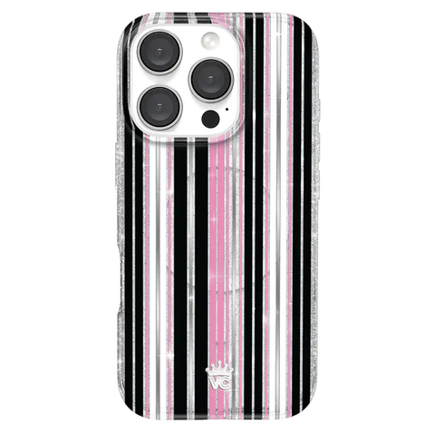 Pretty Punk Stripes Glitter iPhone Case