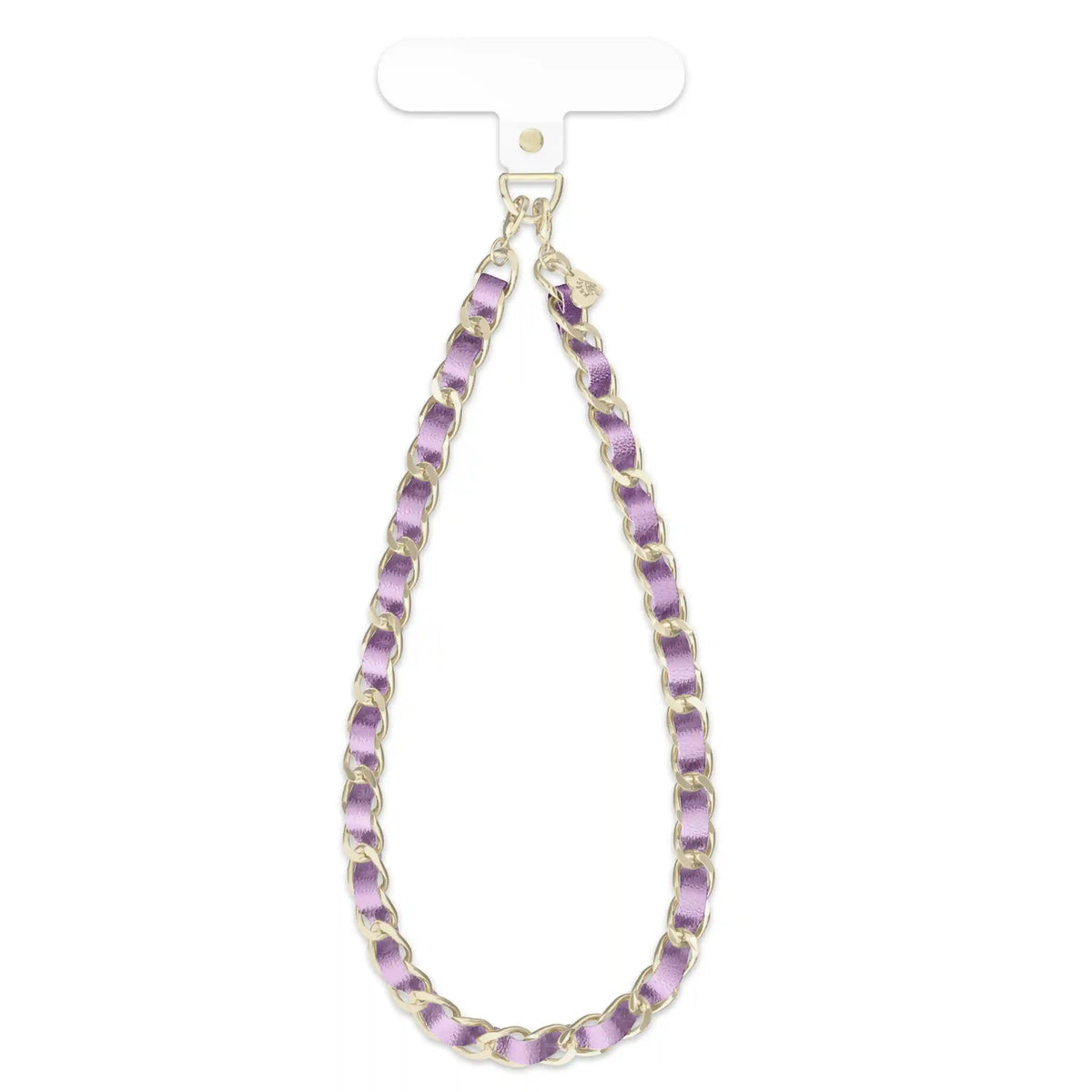 Metallic Purple Leather Chain Phone Charm