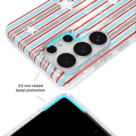 Stars & Stripes Glitter Samsung Case