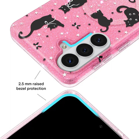 Lucky Kittens Glitter Samsung Case