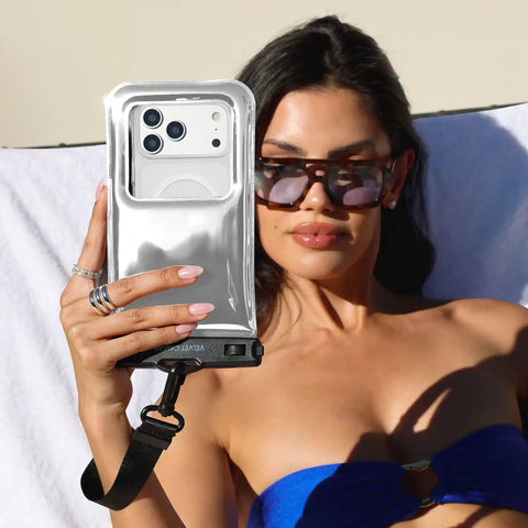 Silver Holo Waterproof Floating Phone Pouch