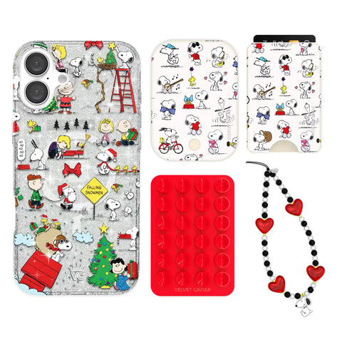 Snoopy Christmas Glitter iPhone Bundle Set - Wallet