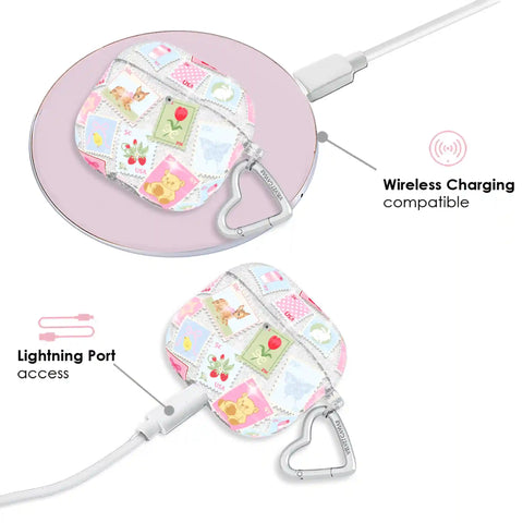 Spring Whimsy Stamps Glitter AirPod Case