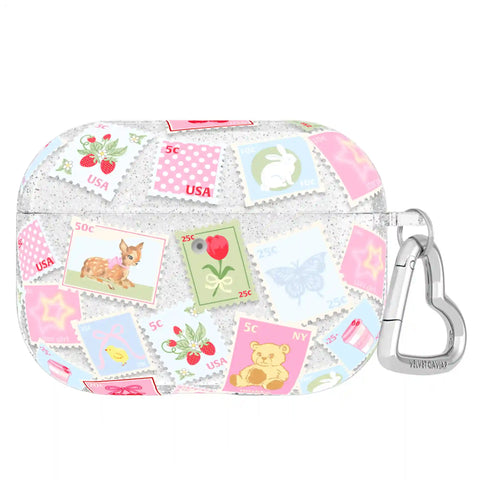 Spring Whimsy Stamps Glitter AirPod Case