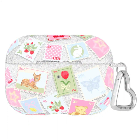 Spring Whimsy Stamps Glitter AirPod Case