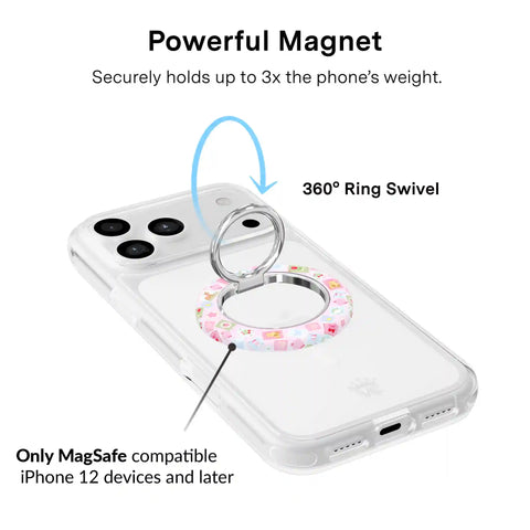 Spring Whimsy Stamps Glitter MagSafe Grip Ring