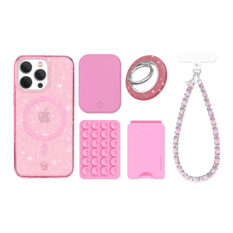 Pink Stardust Glitter iPhone Bundle Set