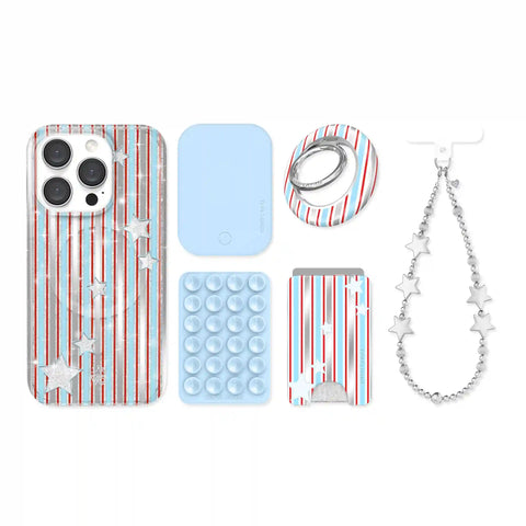 Stars & Stripes Glitter iPhone Bundle Set