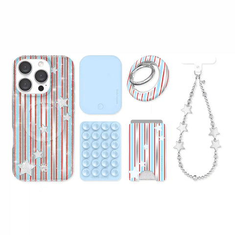 Stars & Stripes Glitter iPhone Bundle Set