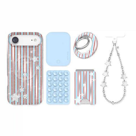 Stars & Stripes Glitter iPhone Bundle Set
