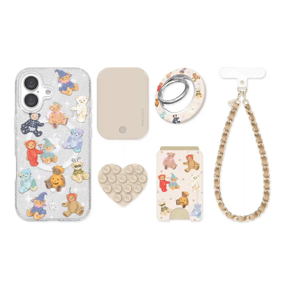 Teddy Scare Glitter iPhone Bundle Set