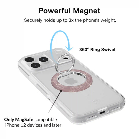 Dusty Floral Chrome MagSafe Grip Ring