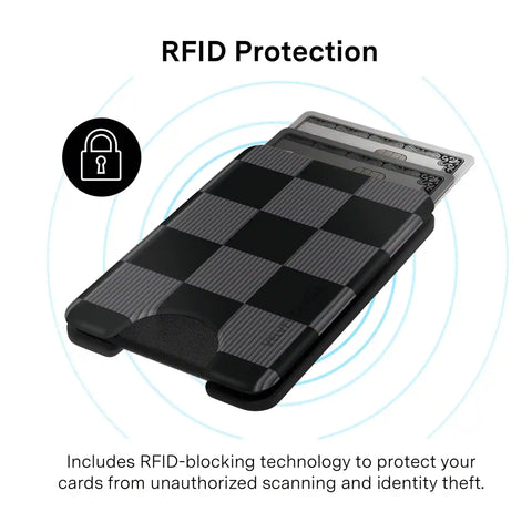 Noir Vibe Checkered Magsafe Wallet