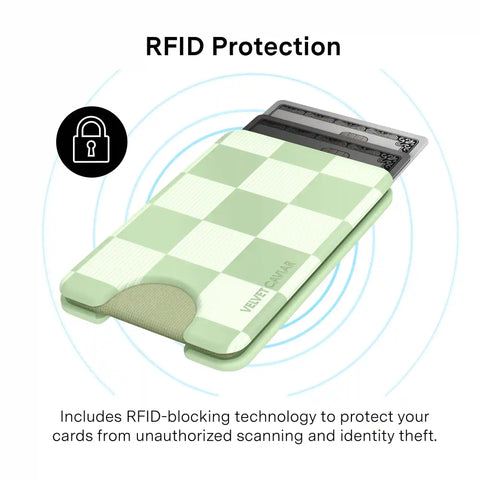 Pistachio Vibe Checkered Magsafe Wallet