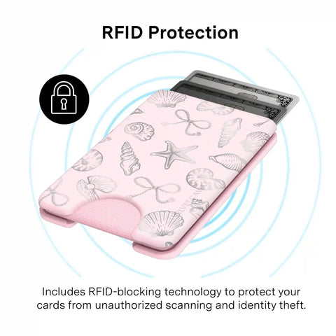 Pink Coastal Seashells MagSafe Wallet