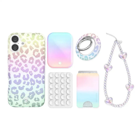 White Opal Leopard iPhone Bundle Set