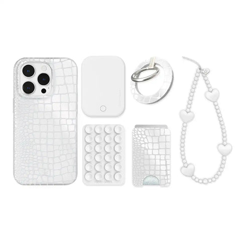 White Croc iPhone Bundle Set