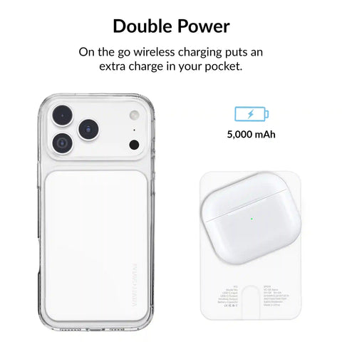 White Slim Portable MagSafe Charger Power Pack
