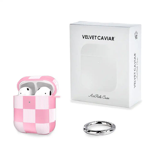 Pink Vibe Checkered AirPod Case