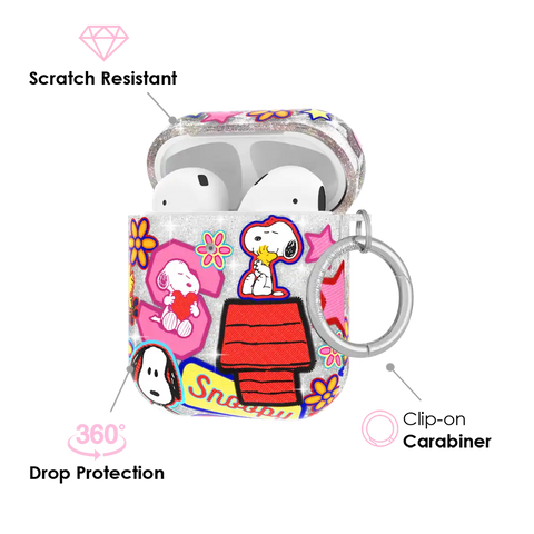 Snoopy Patchwork Glitter AirPod Case