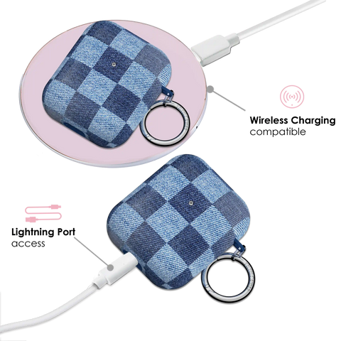 Denim Vibe Checkered AirPod Case