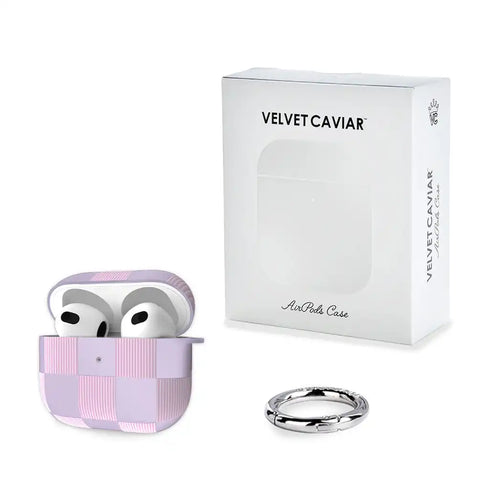 Lilac Vibe Checkered AirPod Case